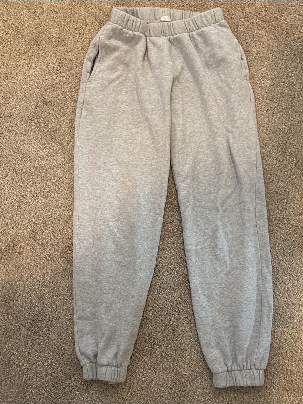 Brandy Melville Light Gray Ribbed Waist Sweatpants